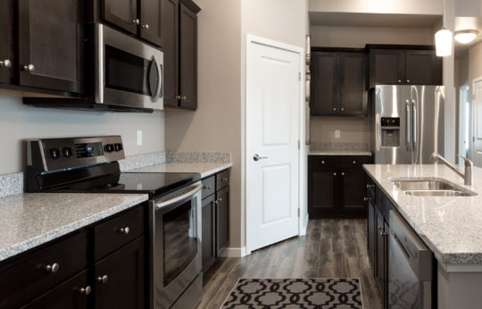 kitchen interior, shadow crest townhomes in fargo