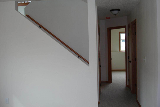 stairway, hallway, fargo twin home